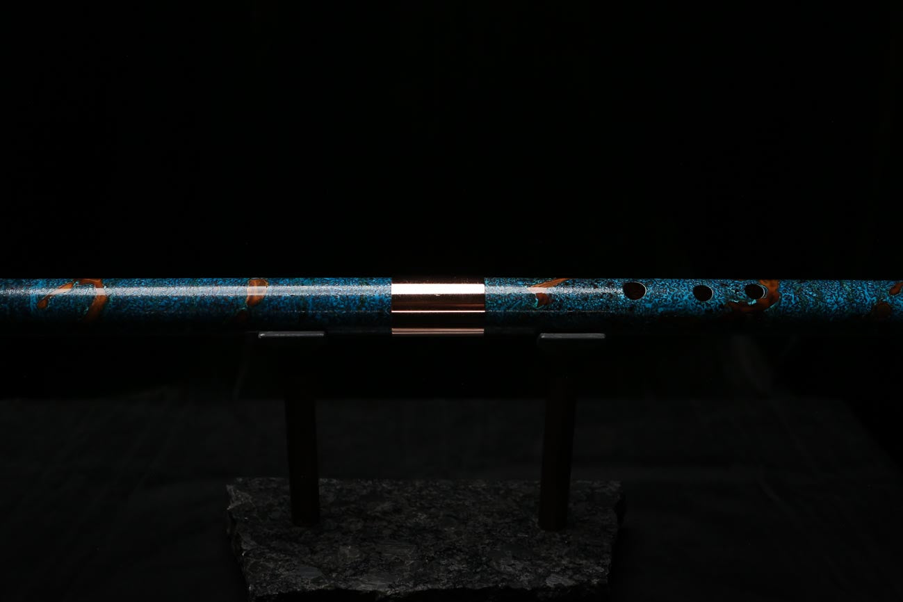 Bass F Copper Flute #BF0093 in Turquoise Burl