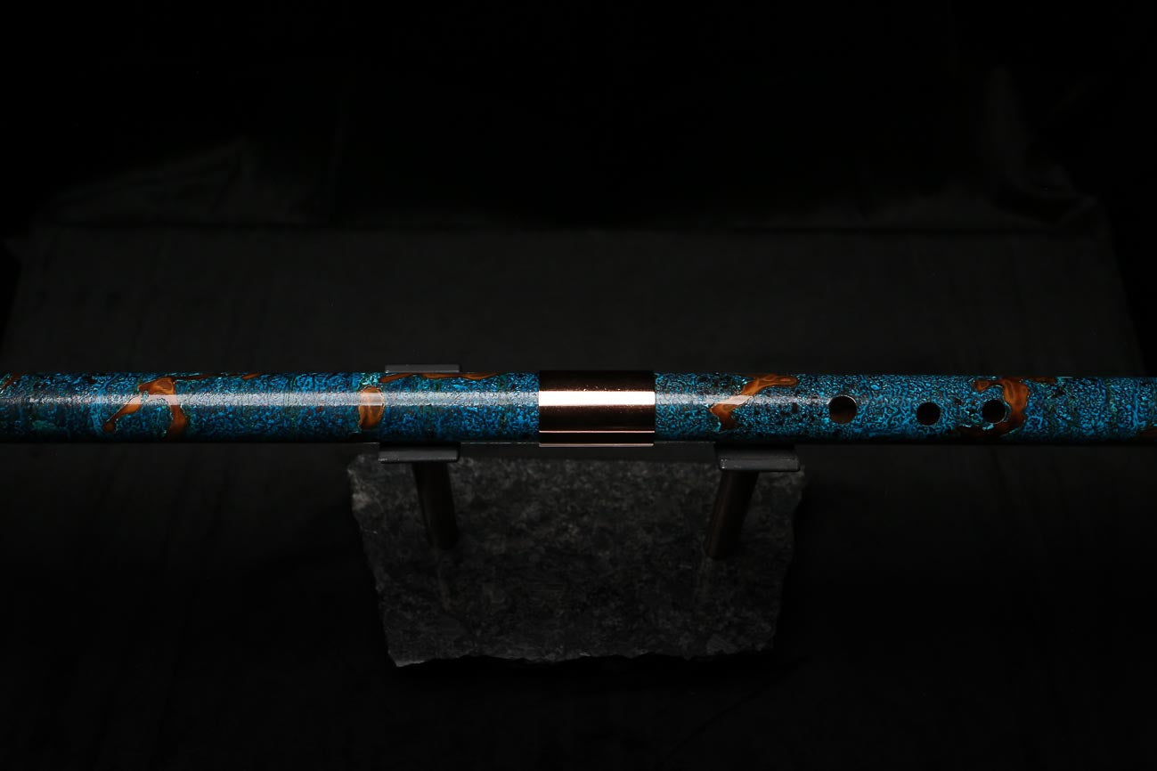 Bass F Copper Flute #BF0093 in Turquoise Burl