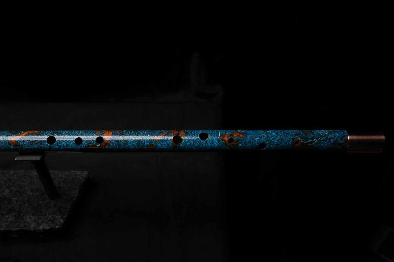 Bass F Copper Flute #BF0093 in Turquoise Burl