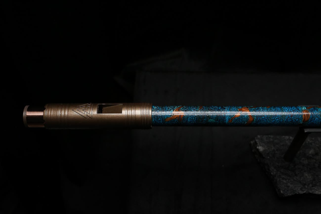 Bass F Copper Flute #BF0093 in Turquoise Burl