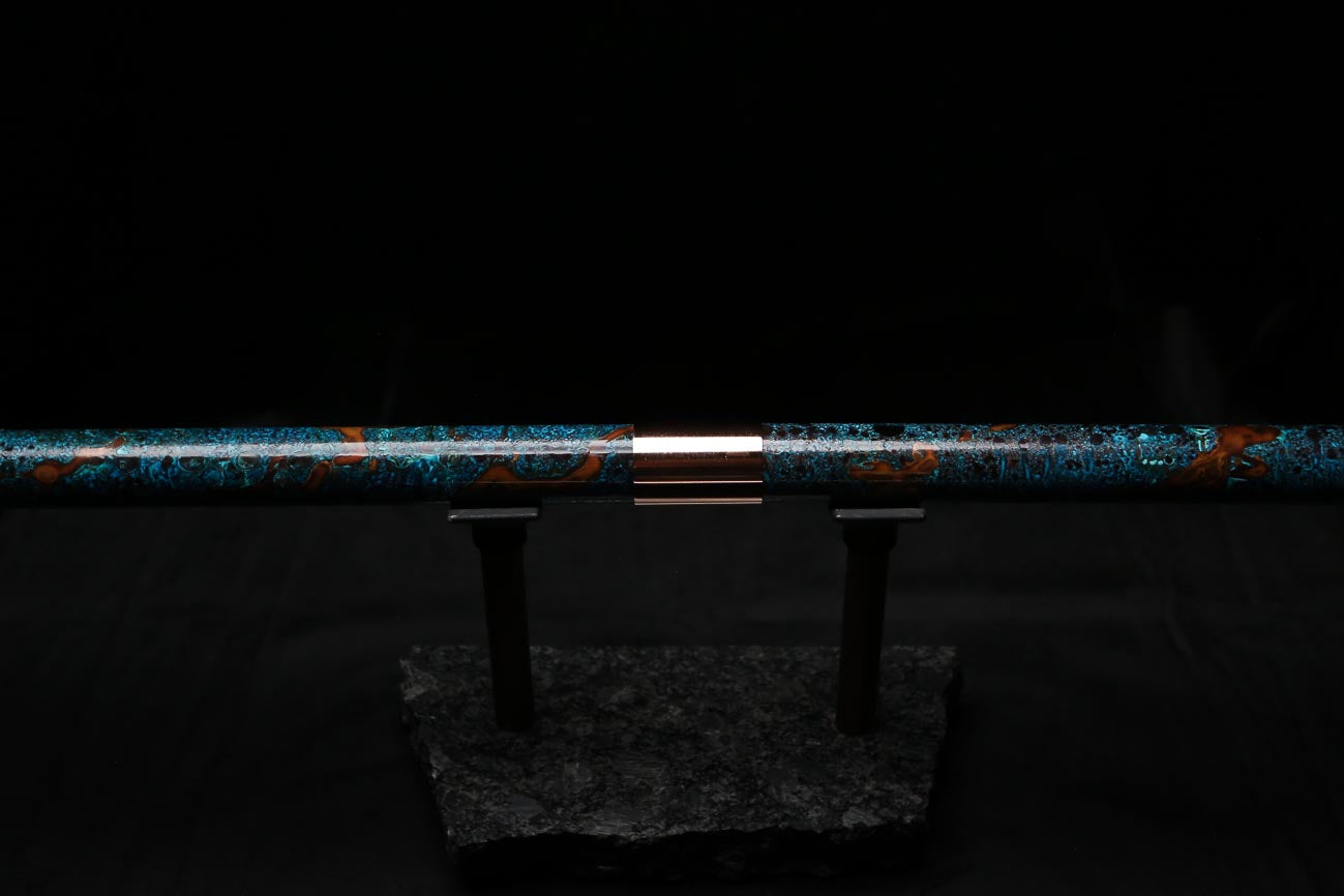 Bass F Copper Flute #BF0093 in Turquoise Burl