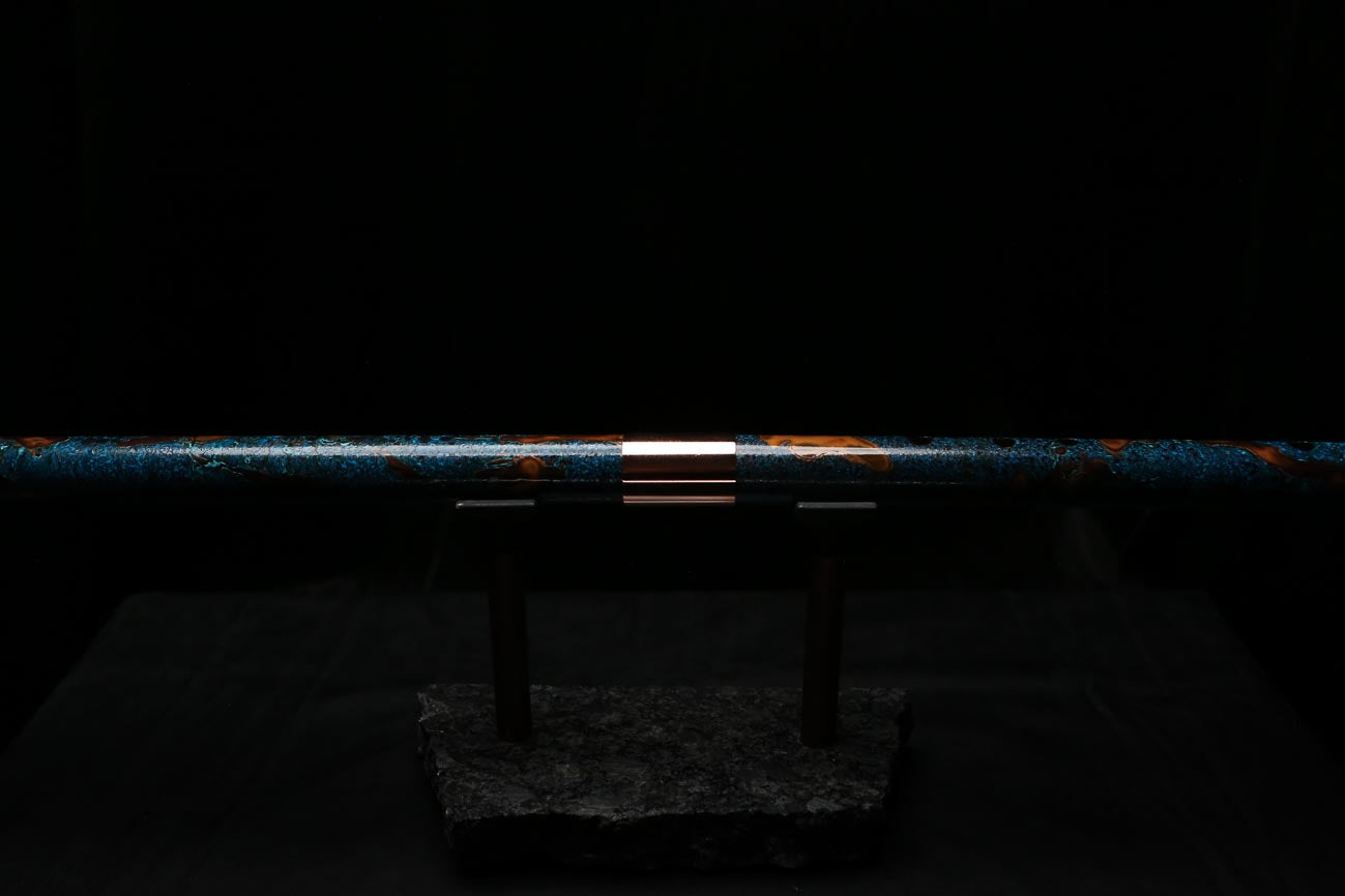 Bass F Copper Flute #BF0094 in Turquoise Burl