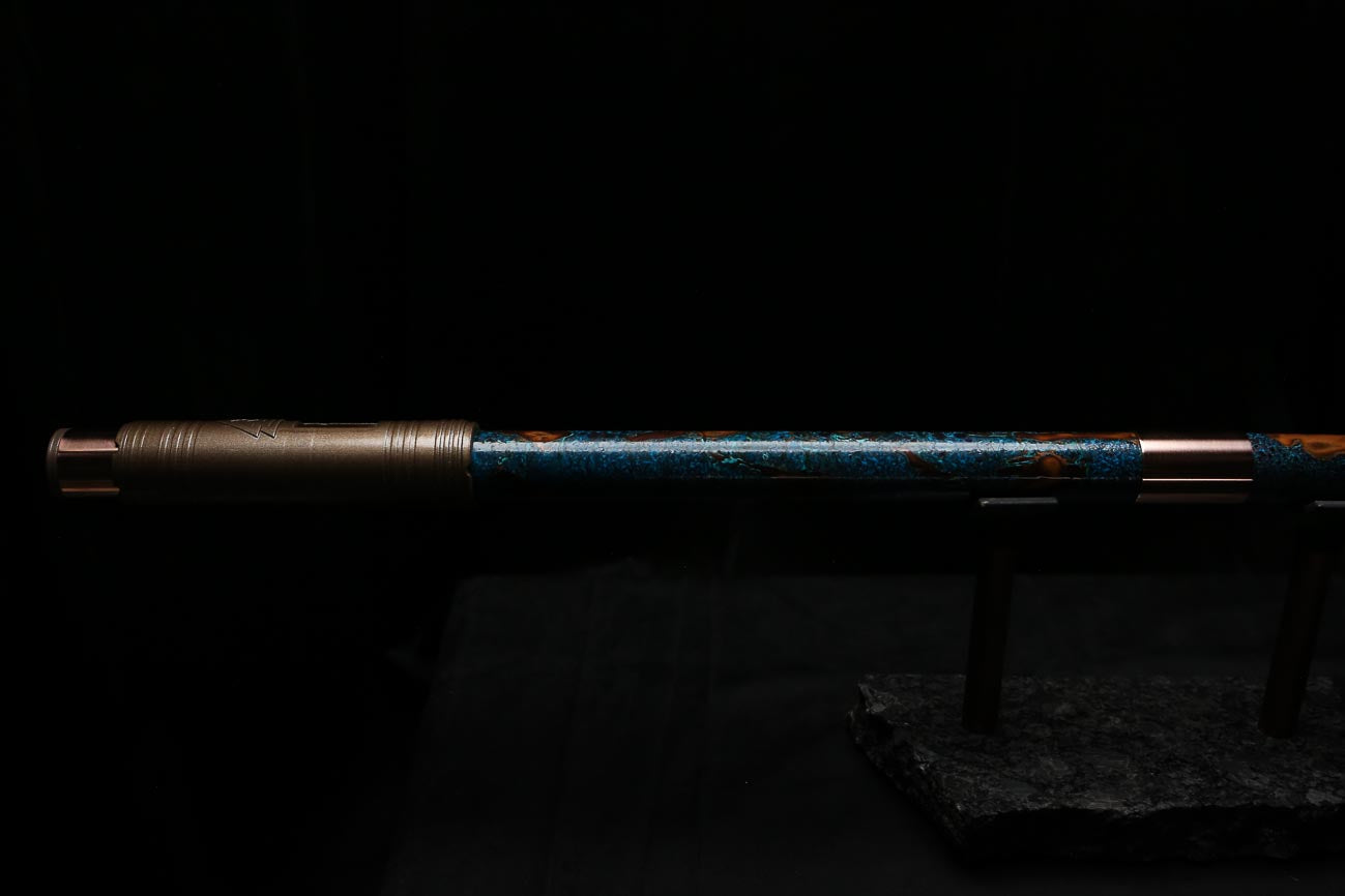 Bass F Copper Flute #BF0094 in Turquoise Burl