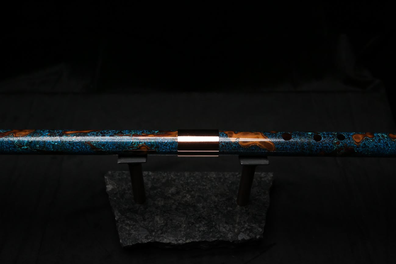 Bass F Copper Flute #BF0094 in Turquoise Burl