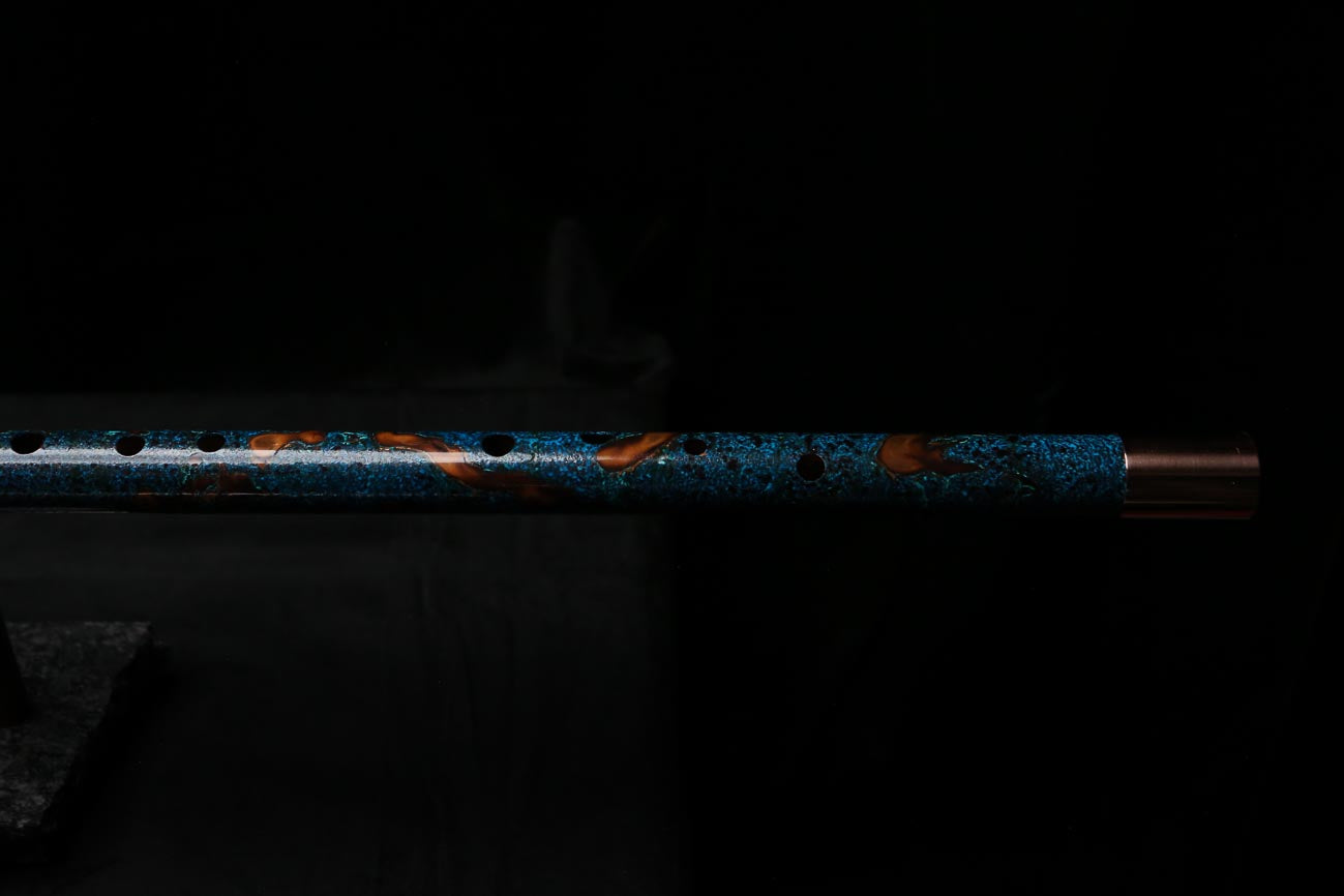 Bass F Copper Flute #BF0094 in Turquoise Burl