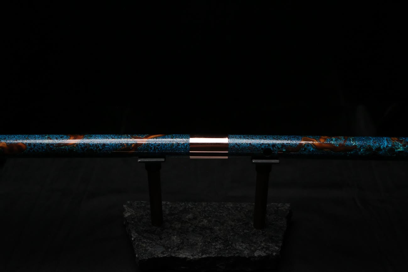 Bass F Copper Flute #BF0094 in Turquoise Burl