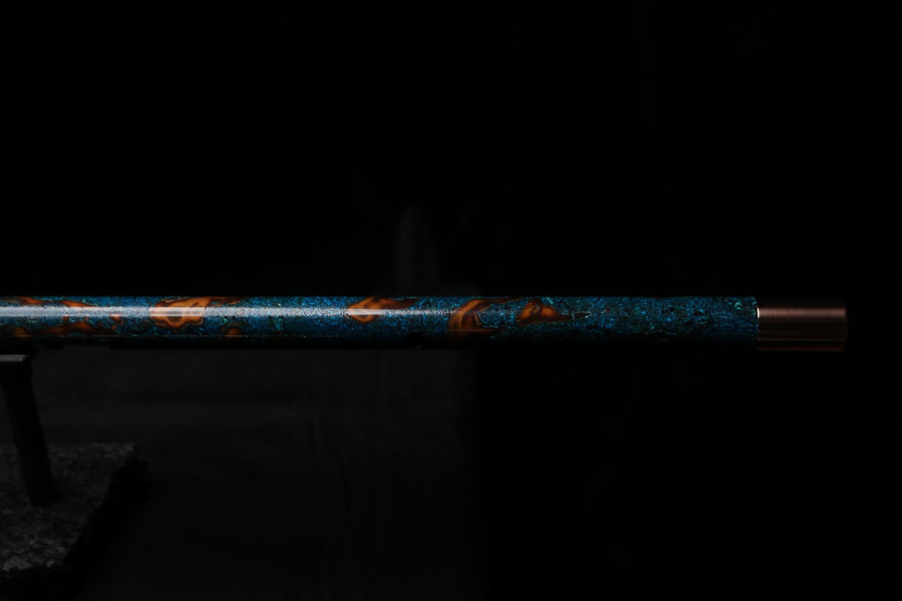Bass F Copper Flute #BF0094 in Turquoise Burl