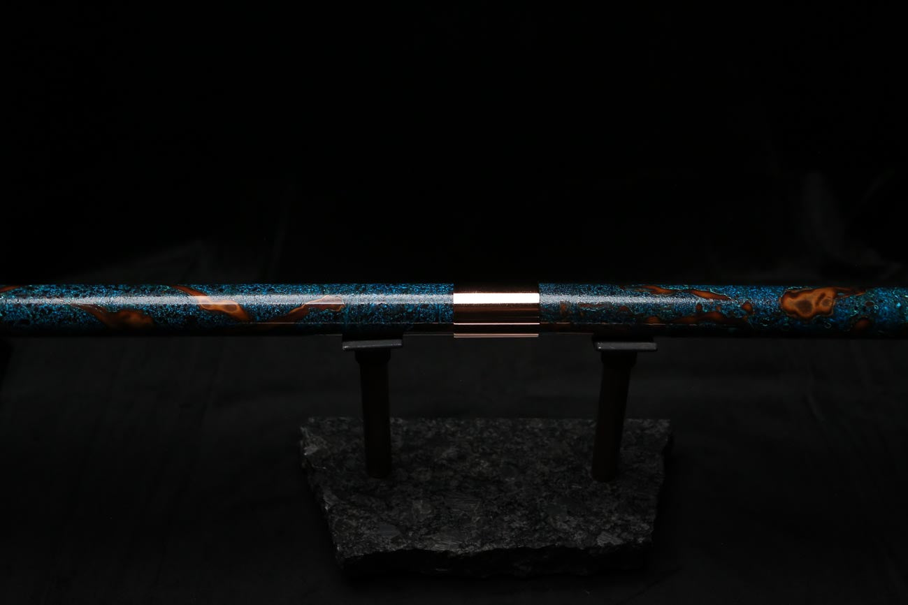 Bass F Copper Flute #BF0094 in Turquoise Burl