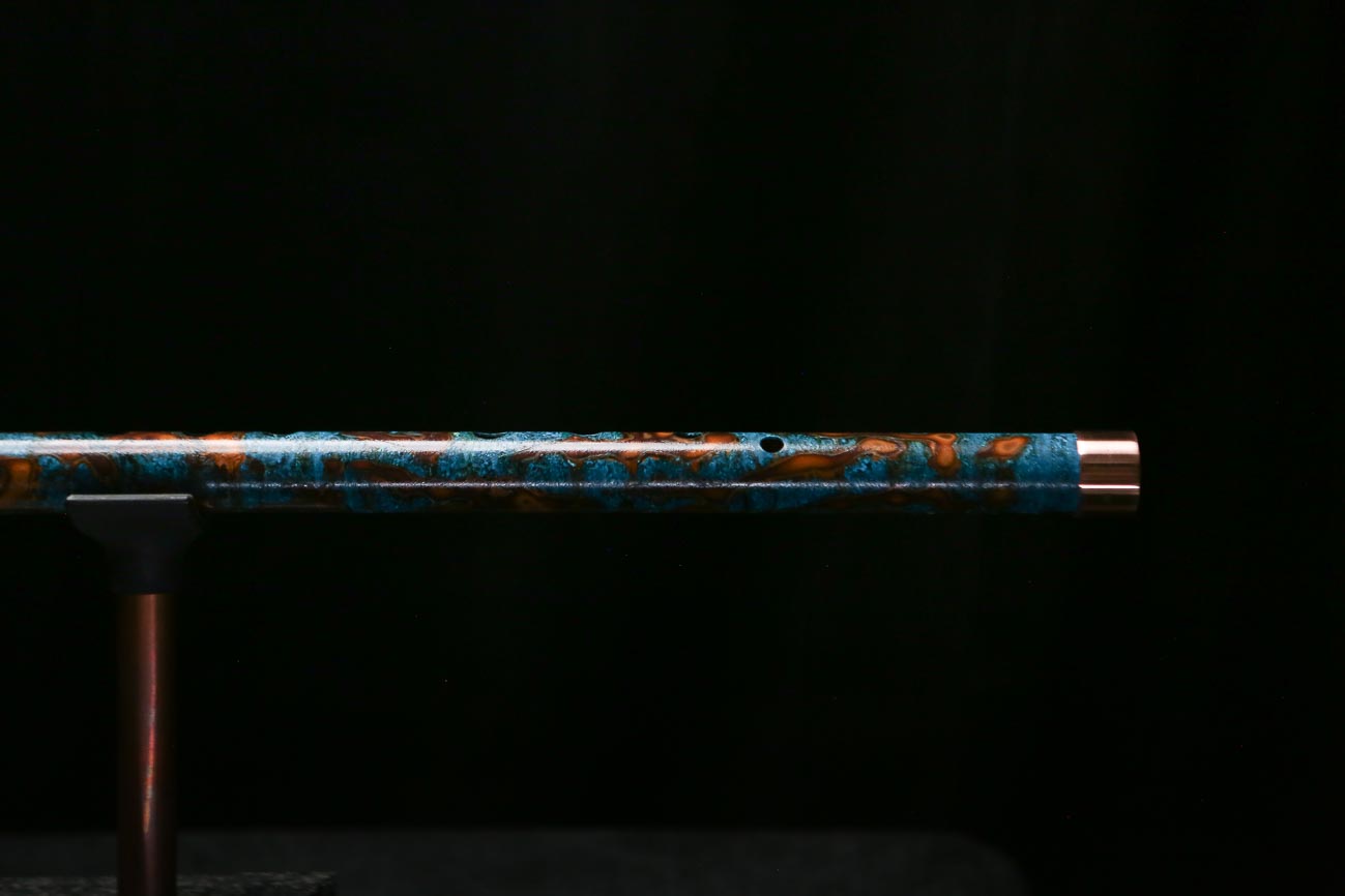 Low C Copper Flute #0185 in Ocean Fire Burl