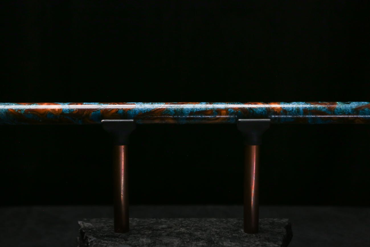 Low C Copper Flute #0185 in Ocean Fire Burl