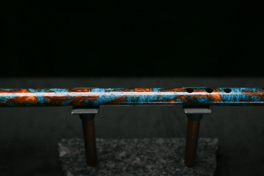 Low C Copper Flute #0185 in Ocean Fire Burl