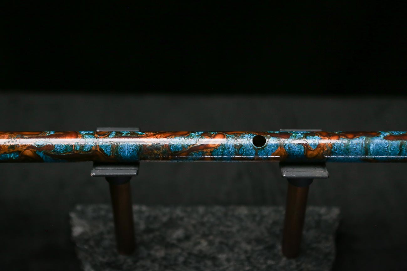 Low C Copper Flute #0185 in Ocean Fire Burl