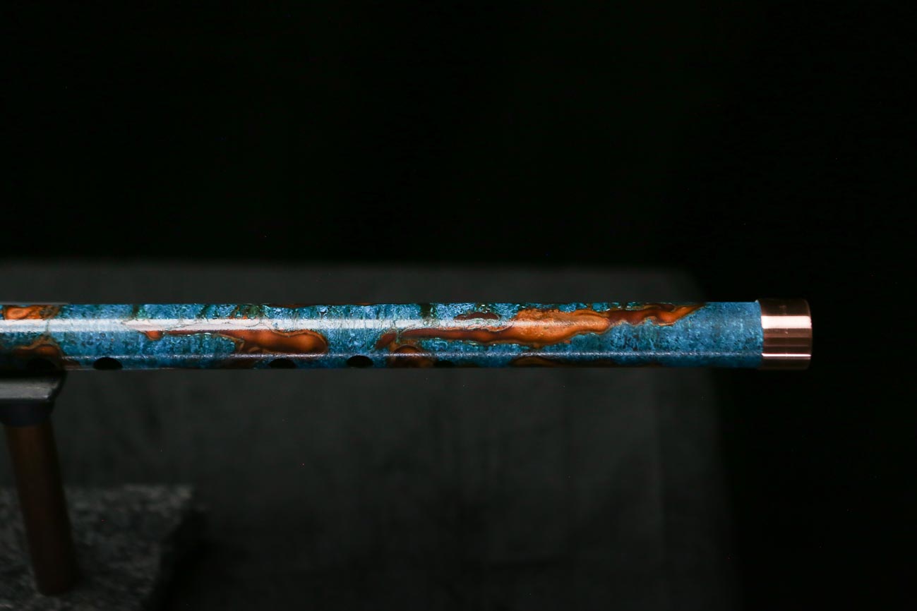 Low C Copper Flute #0185 in Ocean Fire Burl