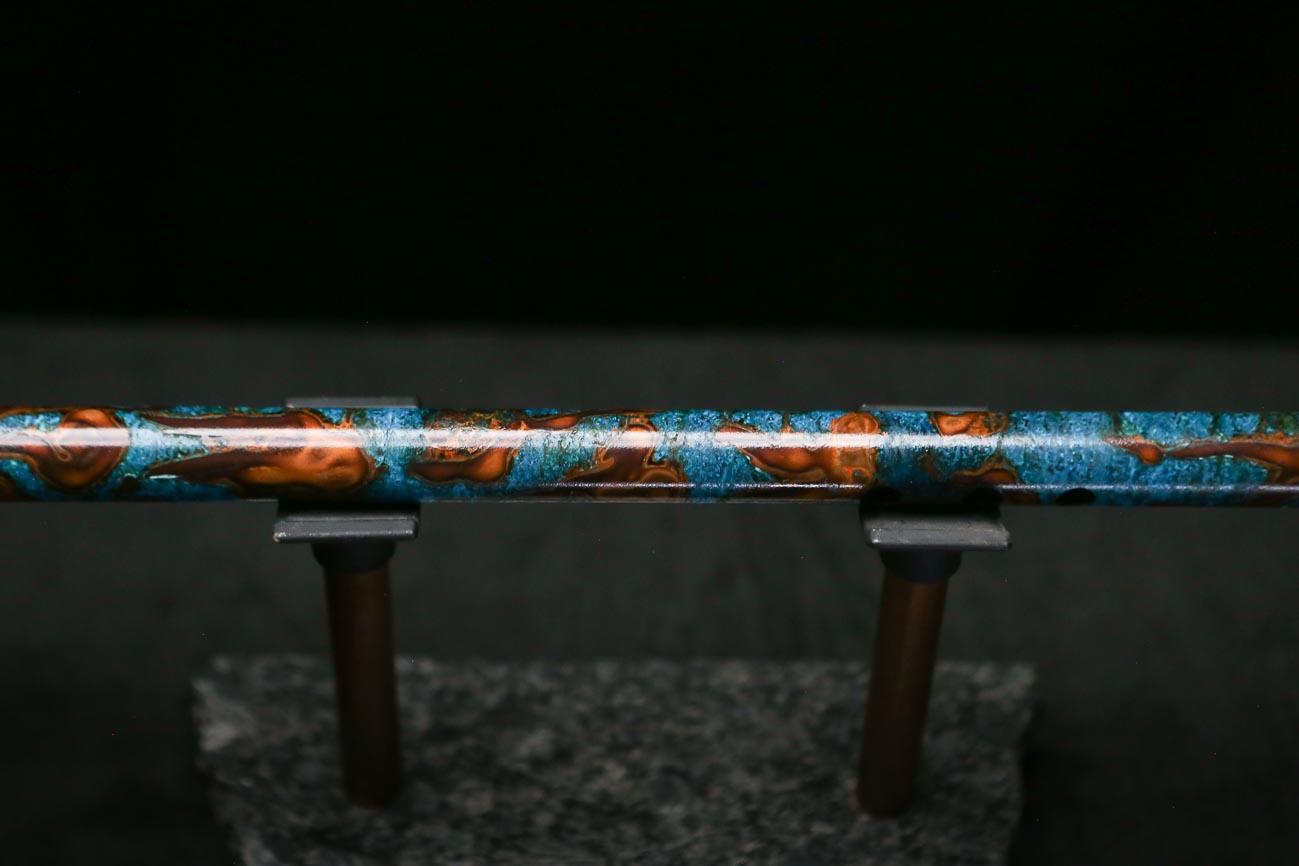 Low C Copper Flute #0185 in Ocean Fire Burl