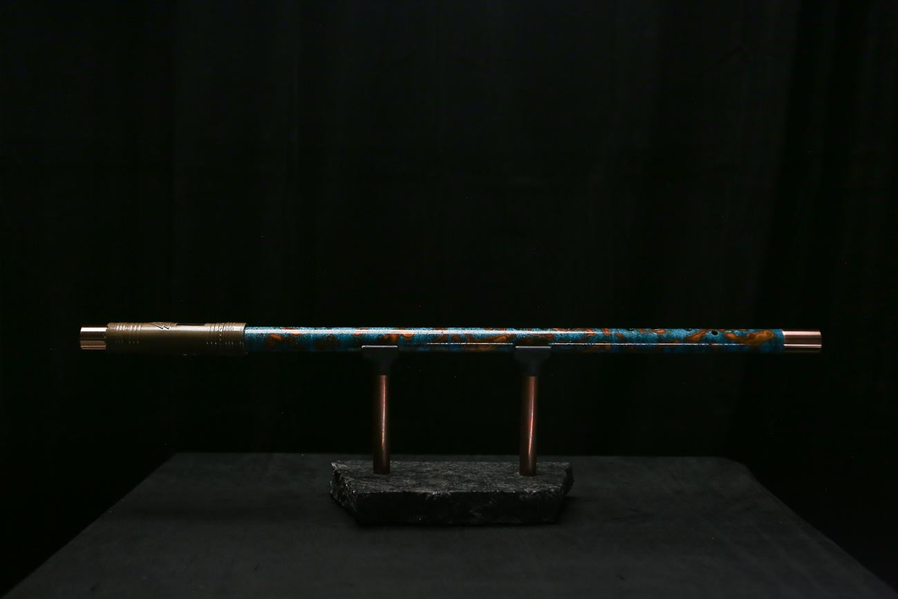 Low C Copper Flute #0186 in Ocean Fire Spiral