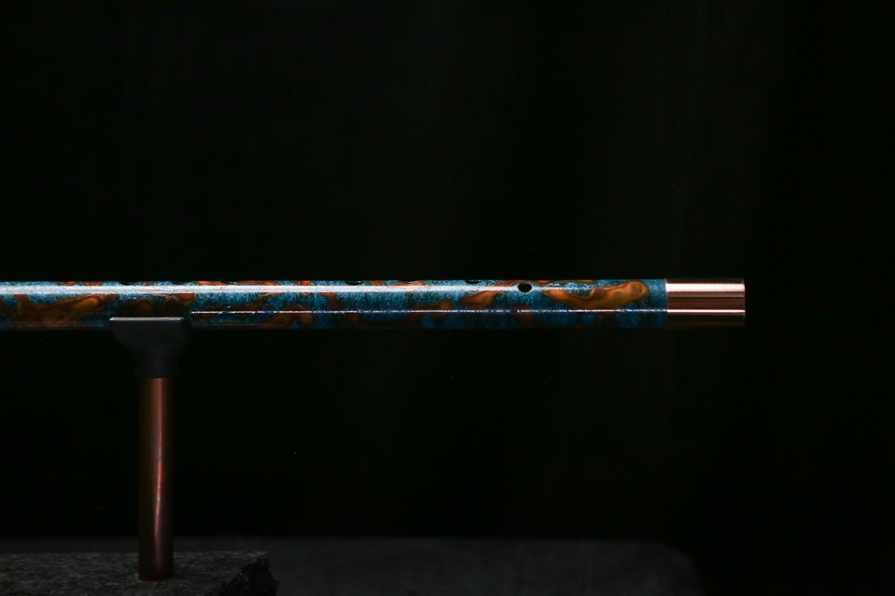 Low C Copper Flute #0186 in Ocean Fire Spiral