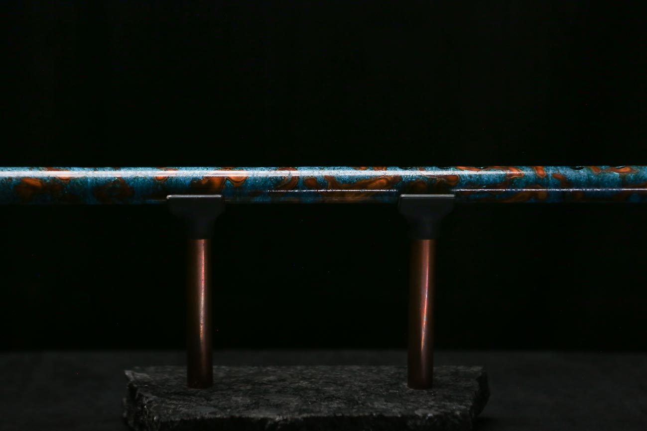 Low C Copper Flute #0186 in Ocean Fire Spiral