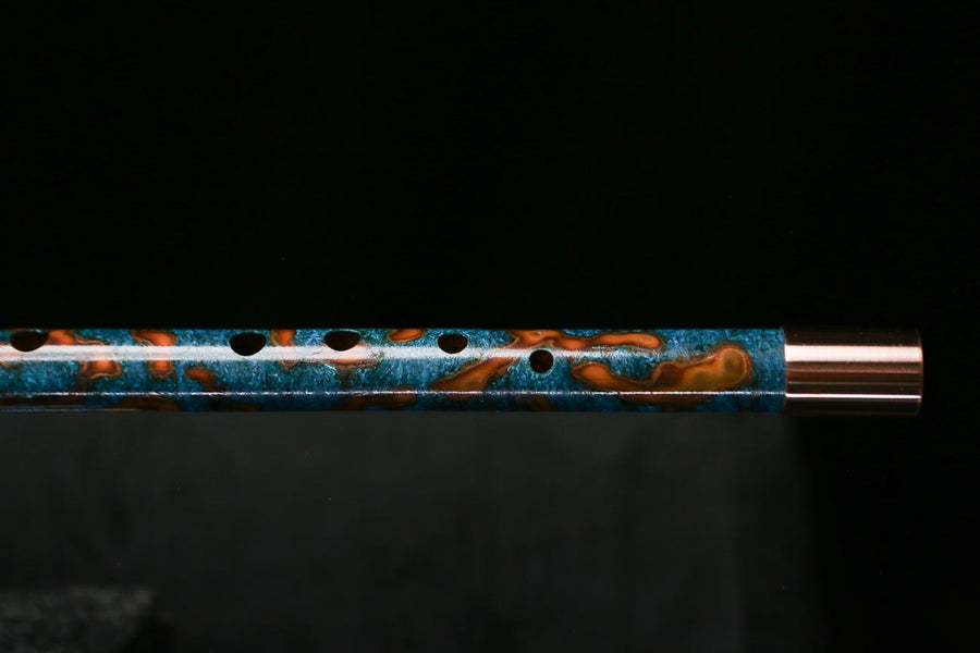 Low C Copper Flute #0186 in Ocean Fire Spiral