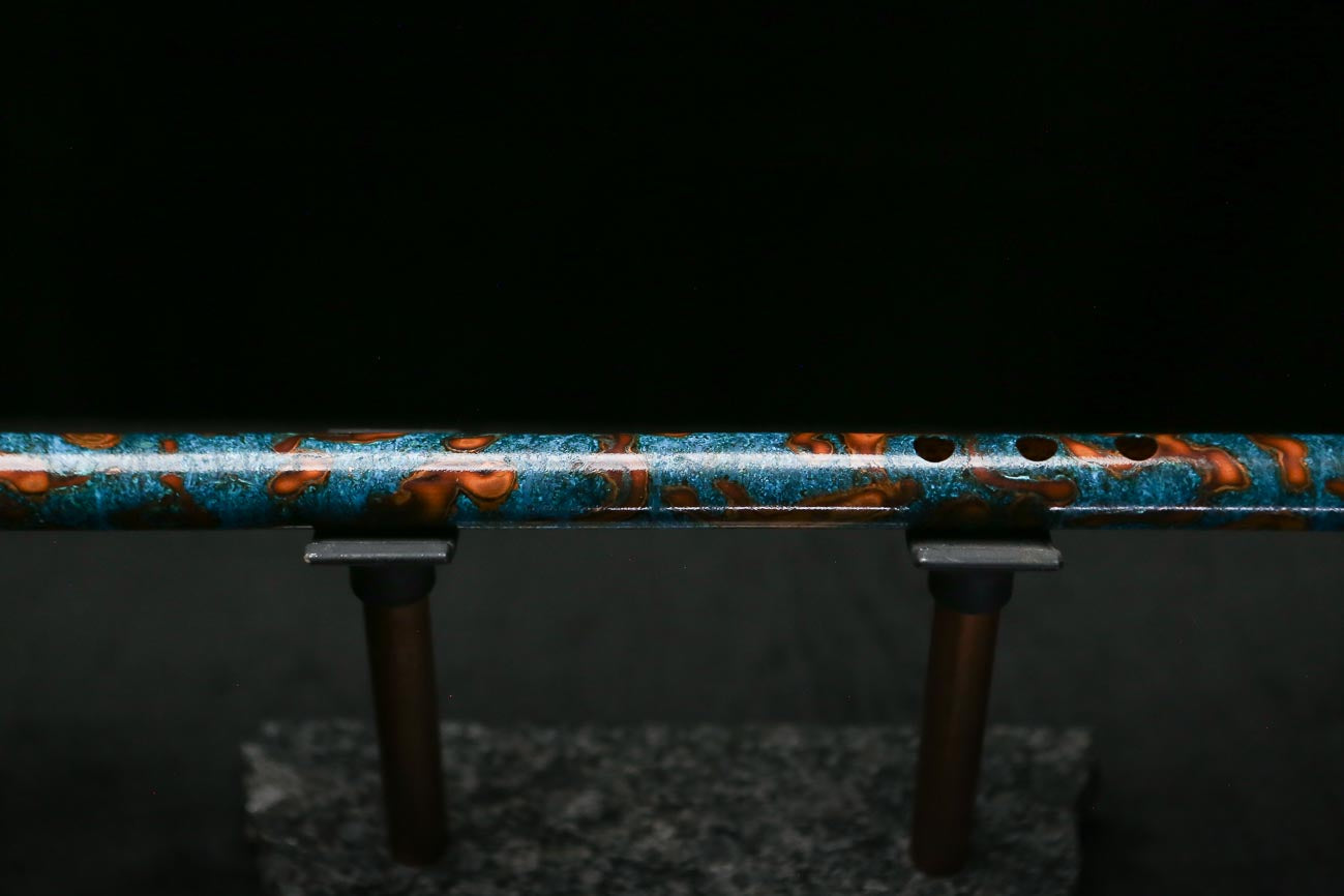 Low C Copper Flute #0186 in Ocean Fire Spiral