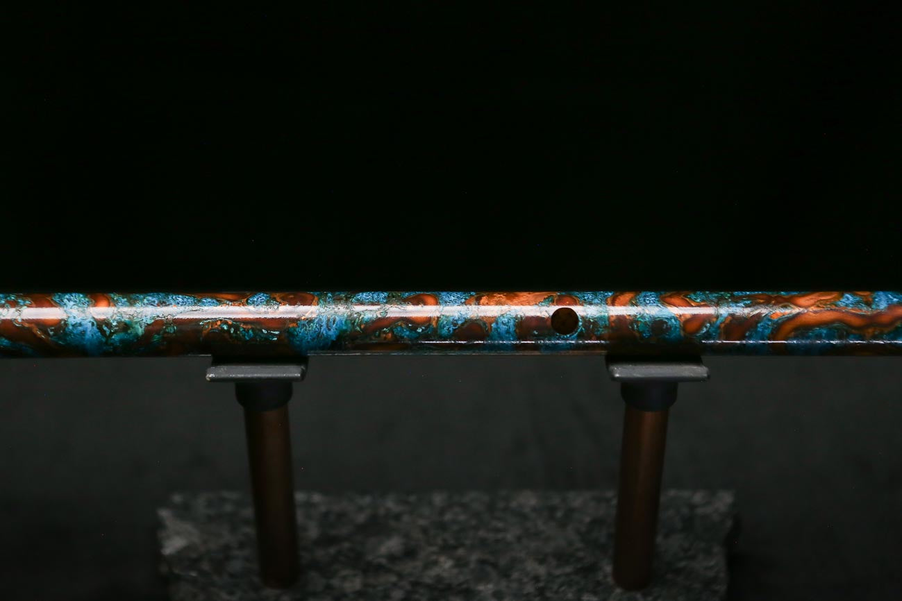 Low C Copper Flute #0186 in Ocean Fire Spiral