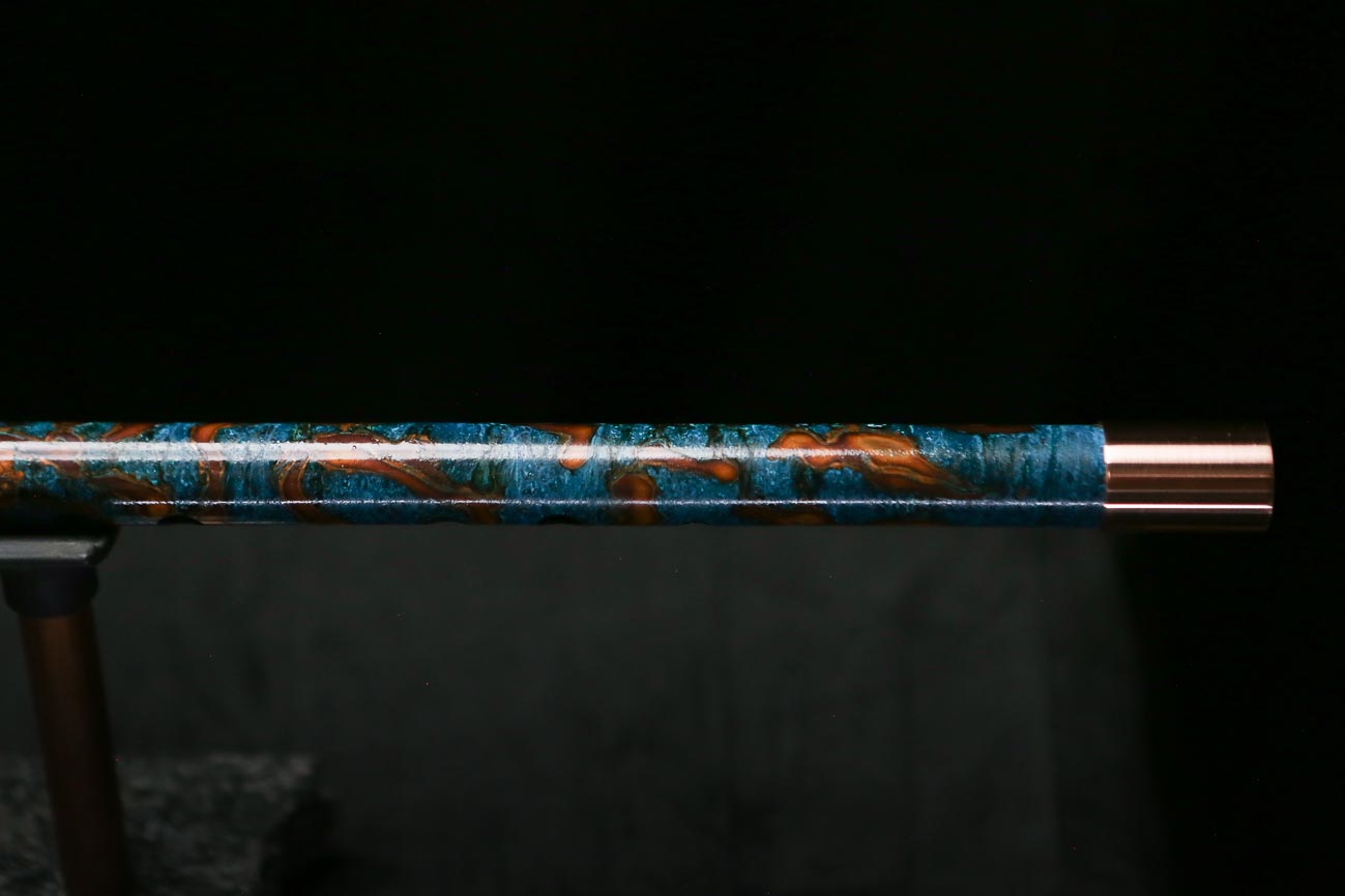 Low C Copper Flute #0186 in Ocean Fire Spiral