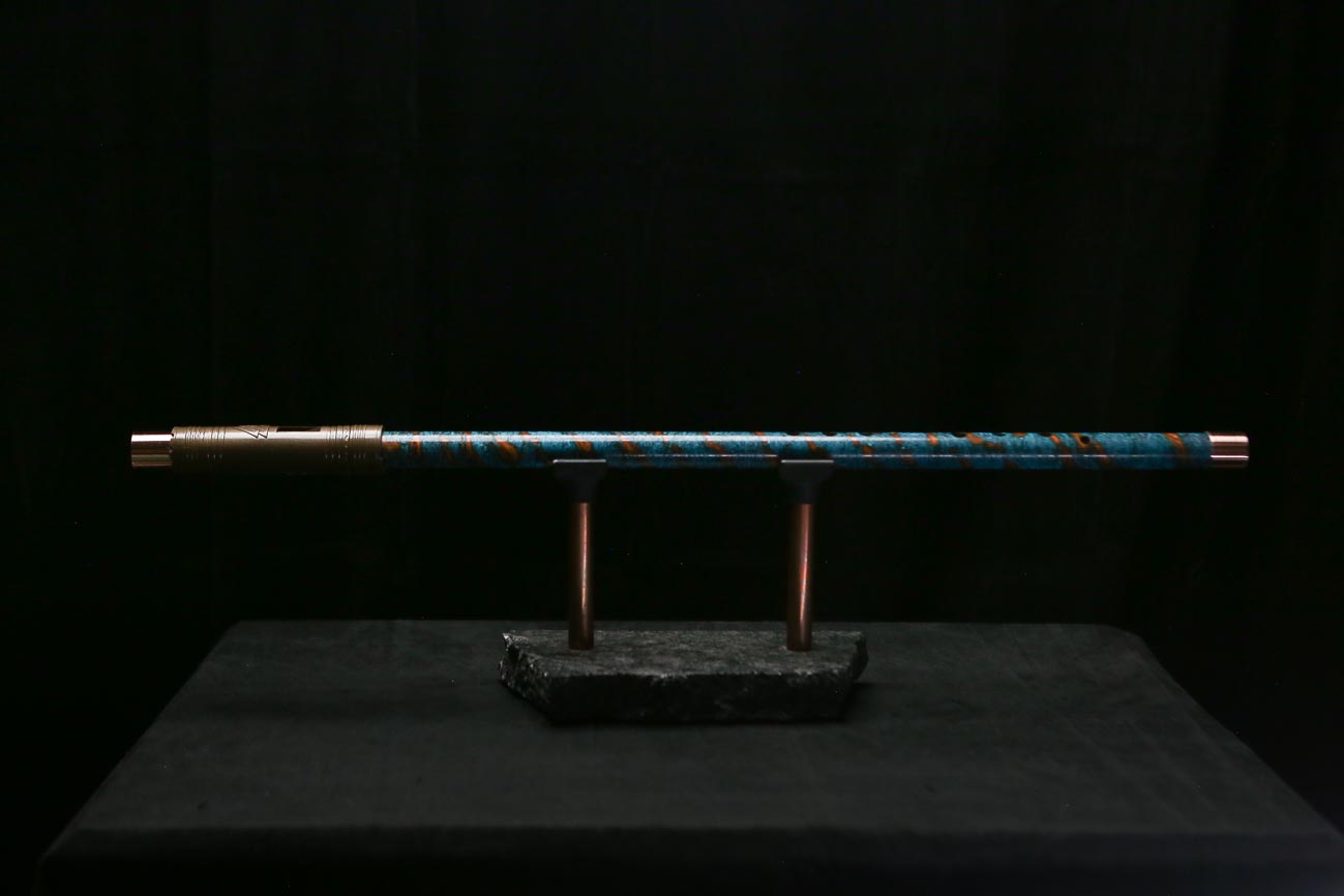 Low C Copper Flute #0186 in Ocean Fire Helix