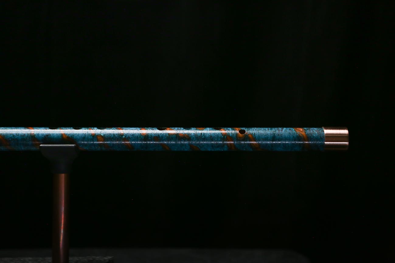 Low C Copper Flute #0186 in Ocean Fire Helix