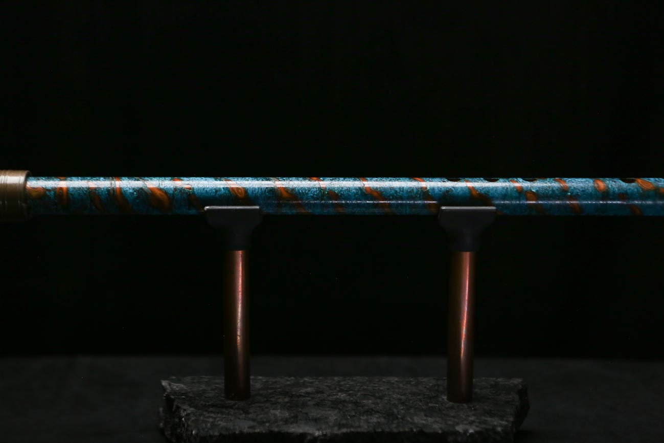 Low C Copper Flute #0186 in Ocean Fire Helix