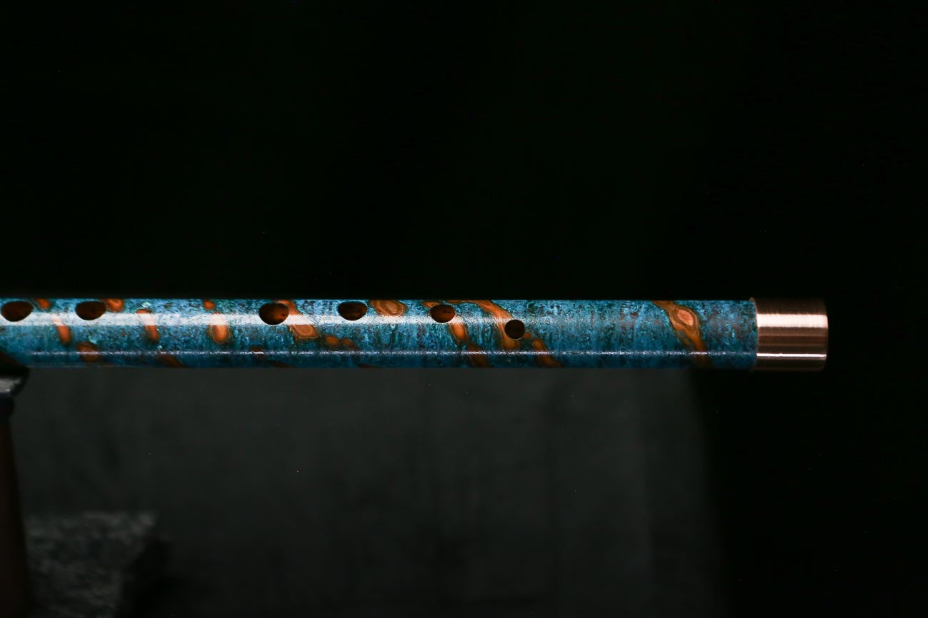 Low C Copper Flute #0186 in Ocean Fire Helix