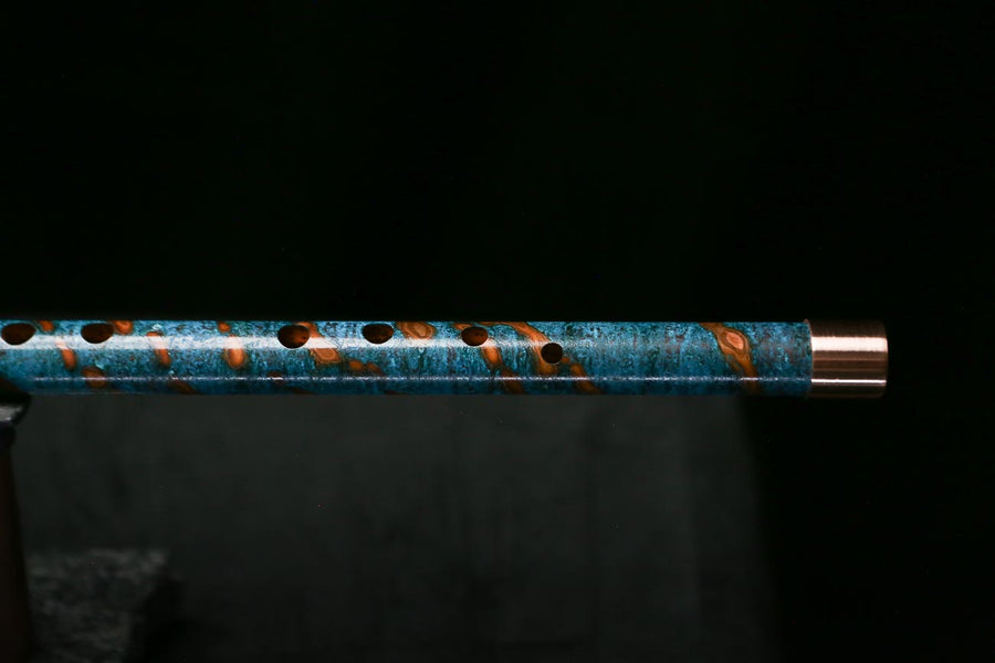 Low C Copper Flute #0186 in Ocean Fire Helix