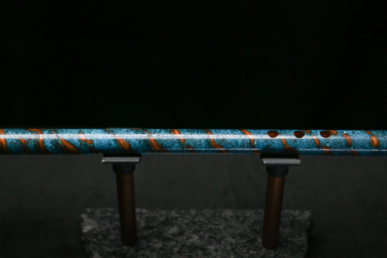 Low C Copper Flute #0186 in Ocean Fire Helix