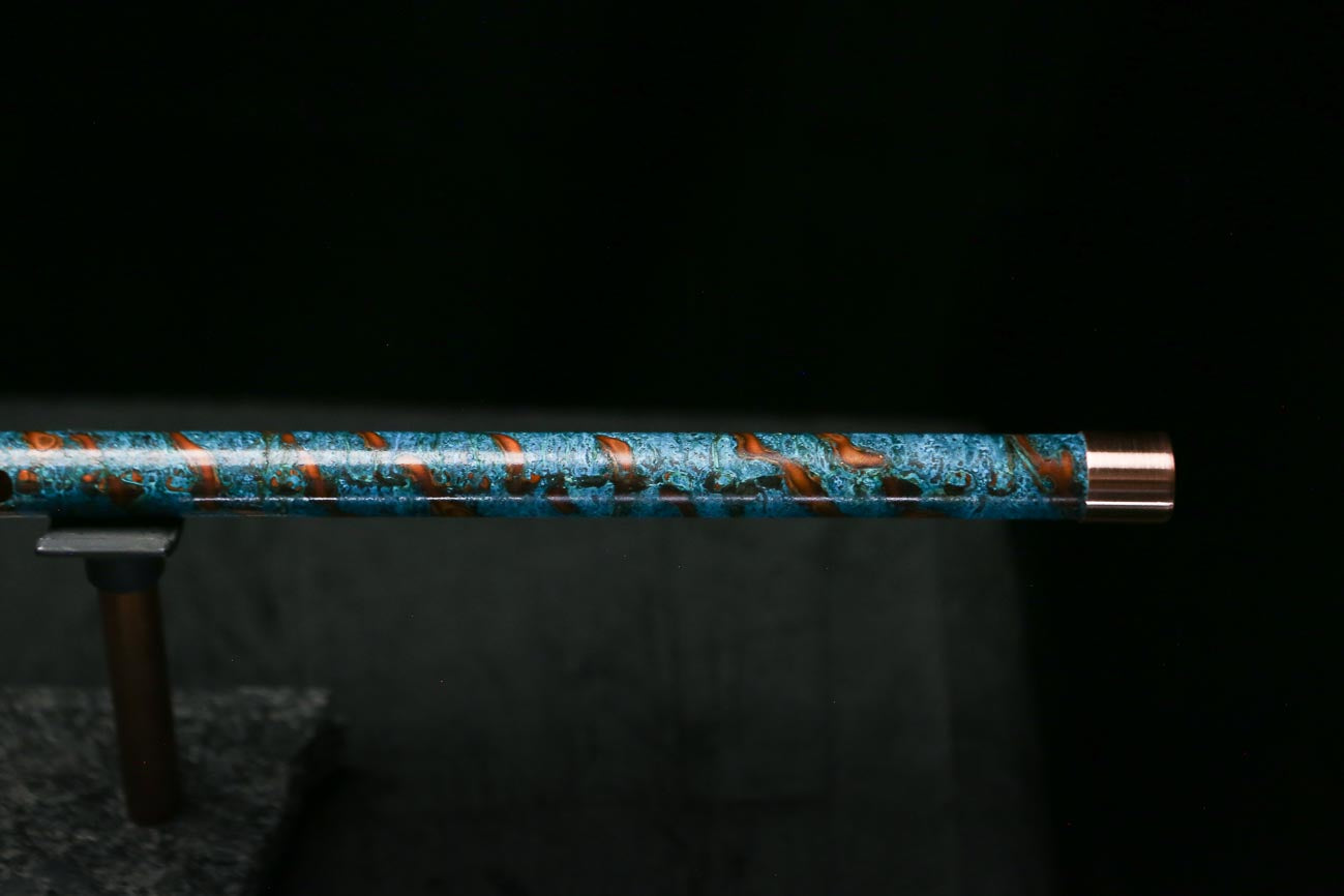 Low C Copper Flute #0186 in Ocean Fire Helix