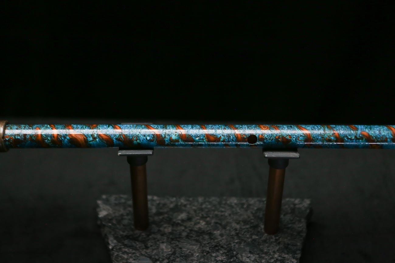 Low C Copper Flute #0186 in Ocean Fire Helix