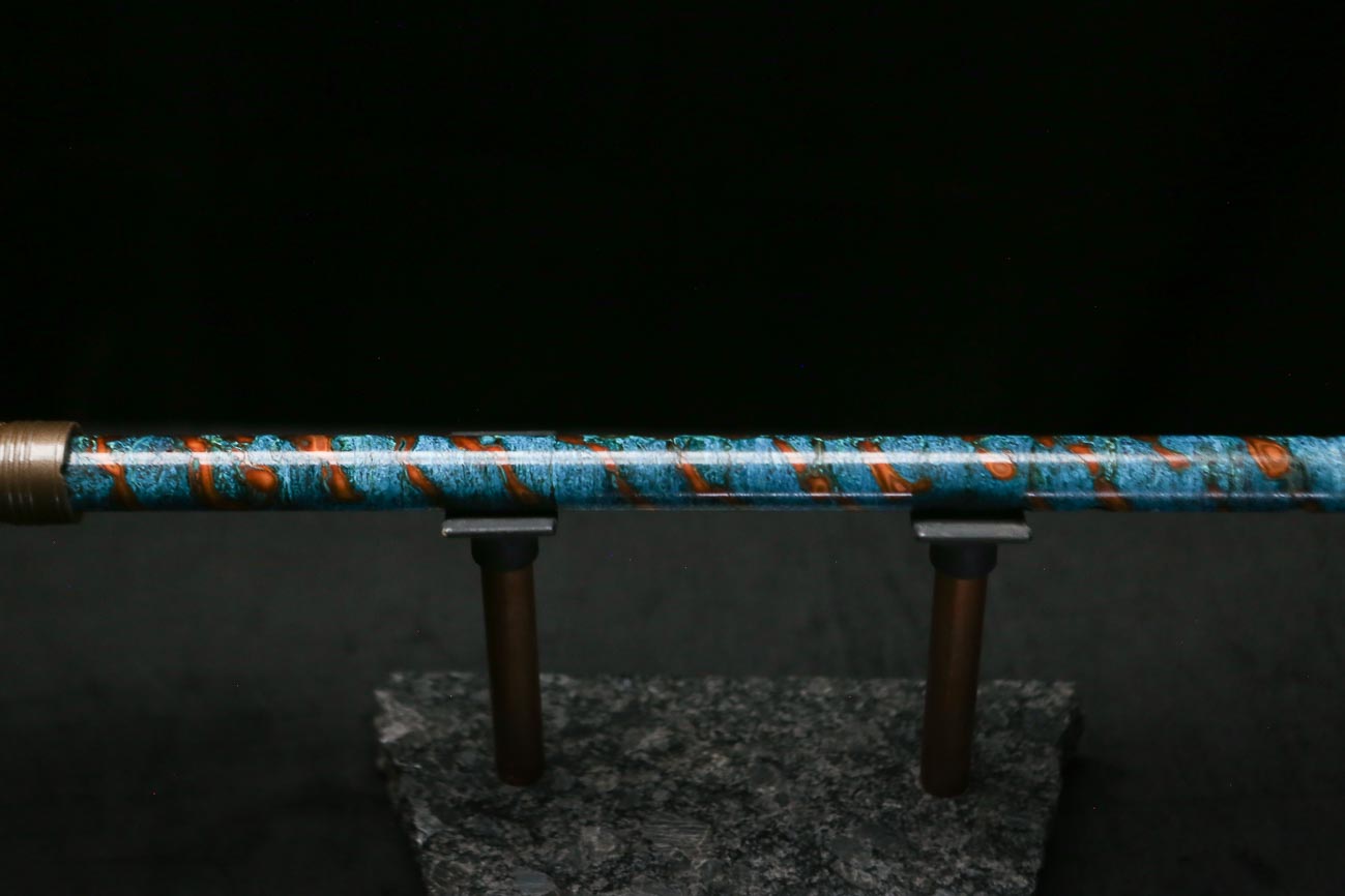 Low C Copper Flute #0186 in Ocean Fire Helix