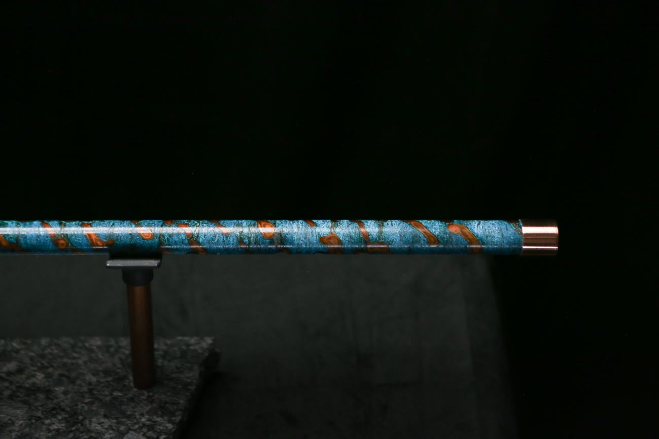 Low C Copper Flute #0186 in Ocean Fire Helix