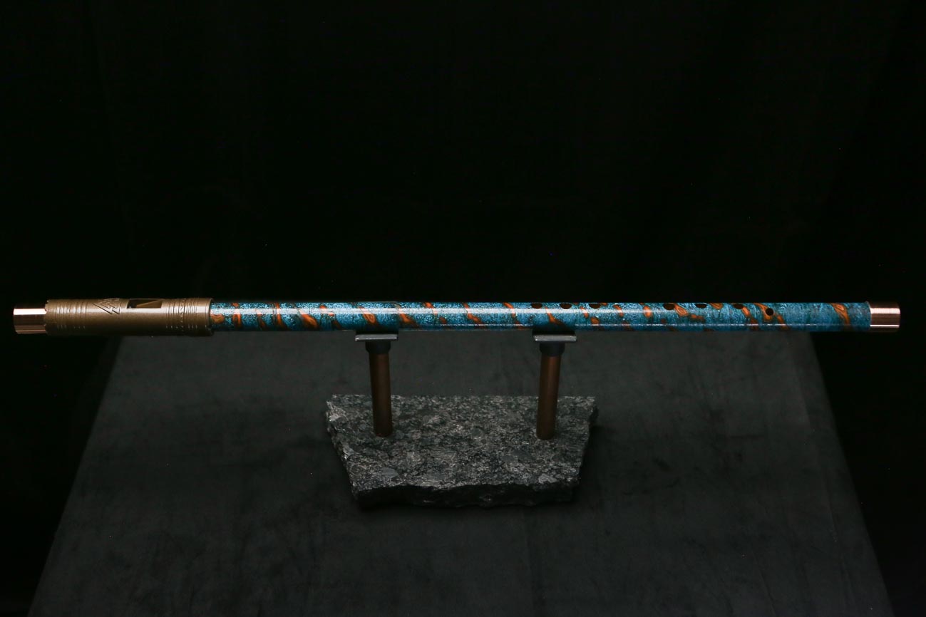 Low C Copper Flute #0186 in Ocean Fire Helix