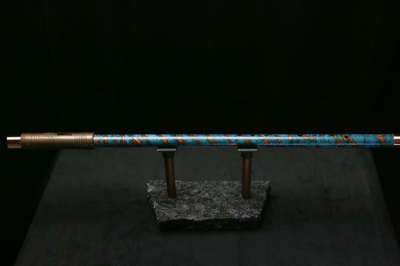 Low C Copper Flute #0186 in Ocean Fire Helix