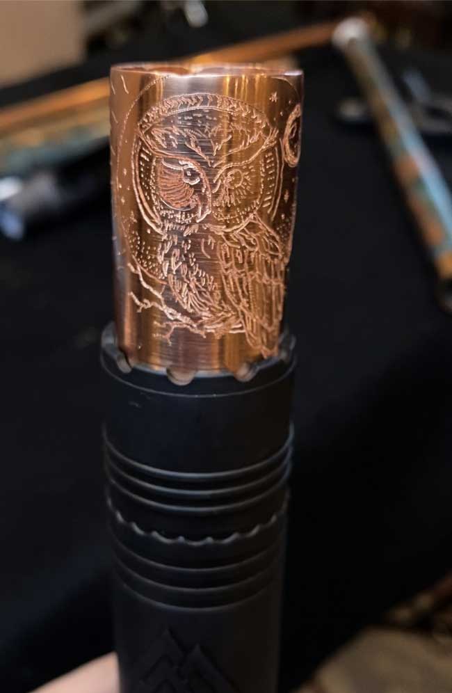 Lonely Owl Hand-Engraved Mouth Piece