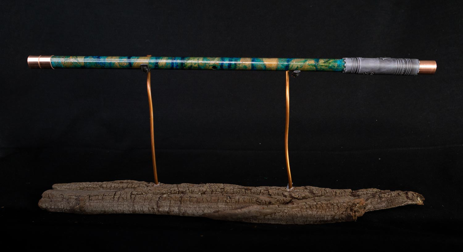 Copper Flute #0004 in Turquoise Ocean Waves, Low C
