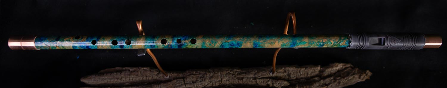 Copper Flute #0004 in Turquoise Ocean Waves, Low C