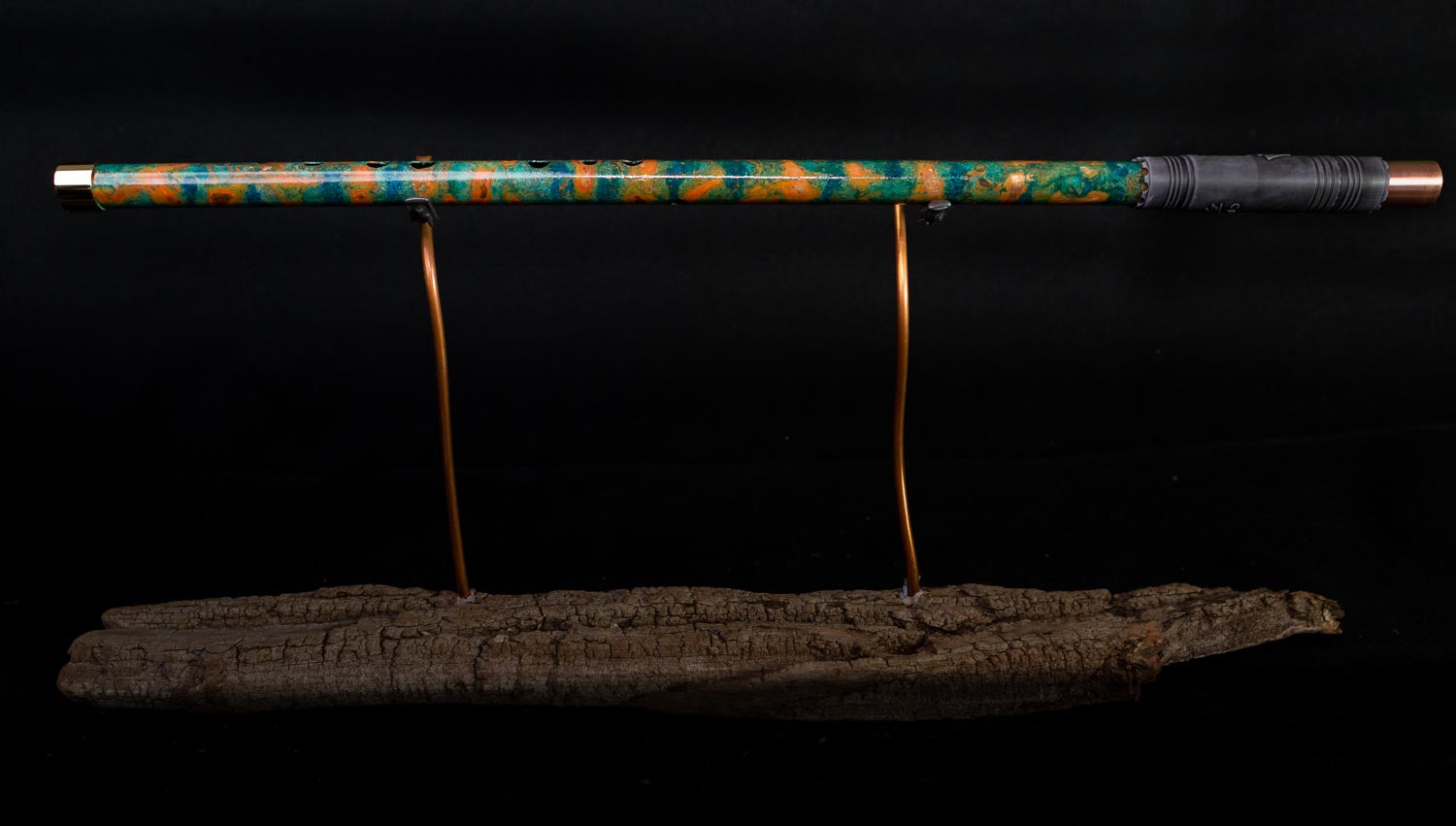 Copper Flute #0007 in Turquoise Ocean Fire, Low C