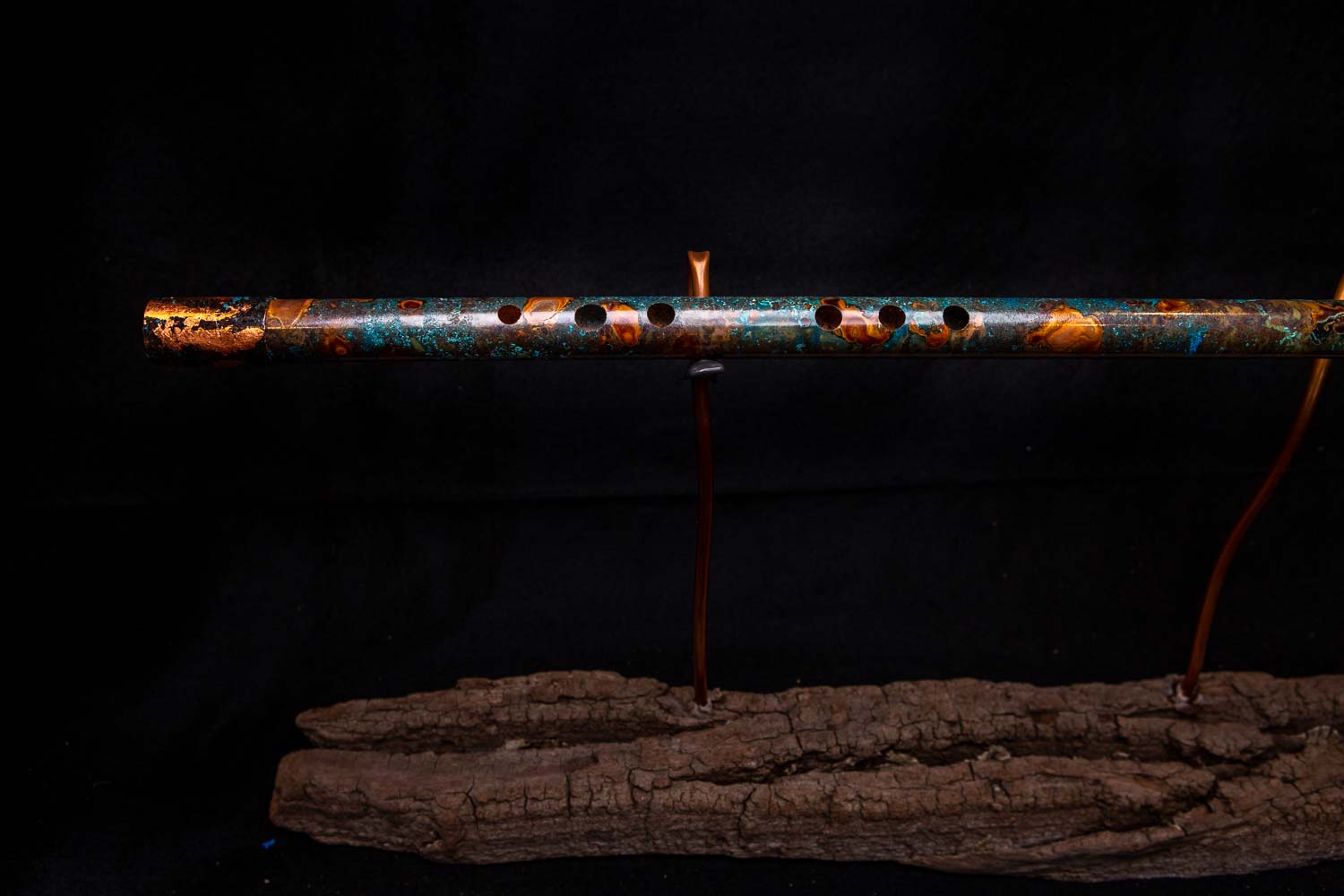Copper Flute #CFE0001 Arctic Burl with Copper Foil End