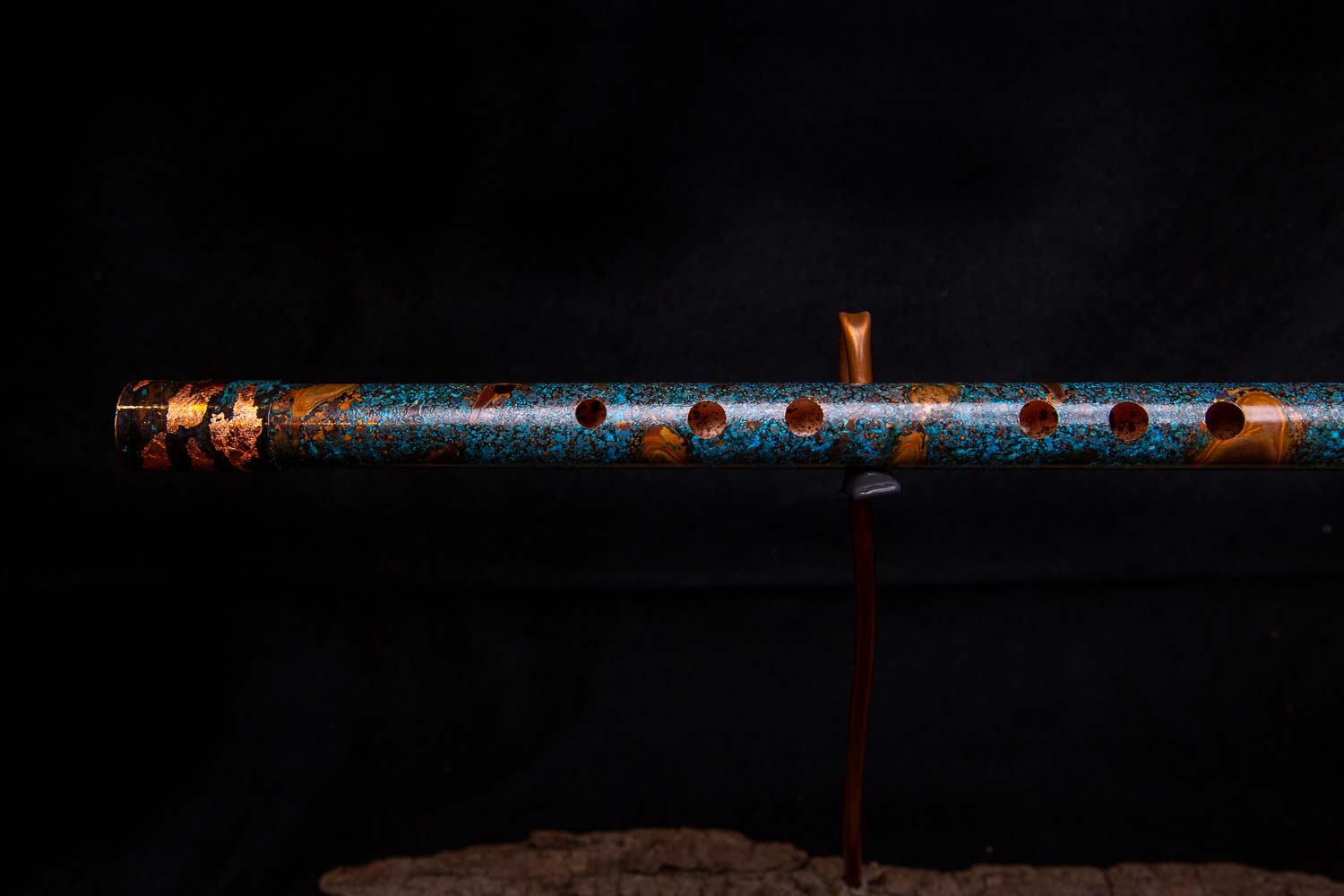 Copper Flute #CFE0003 in Arctic Burl with Copper Foil End