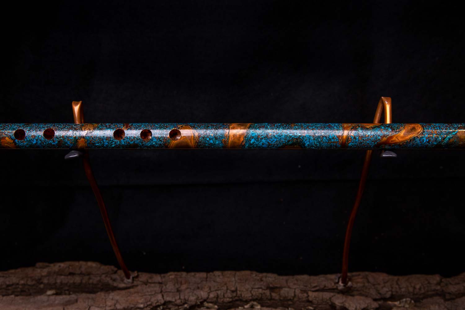 Copper Flute #CFE0003 in Arctic Burl with Copper Foil End