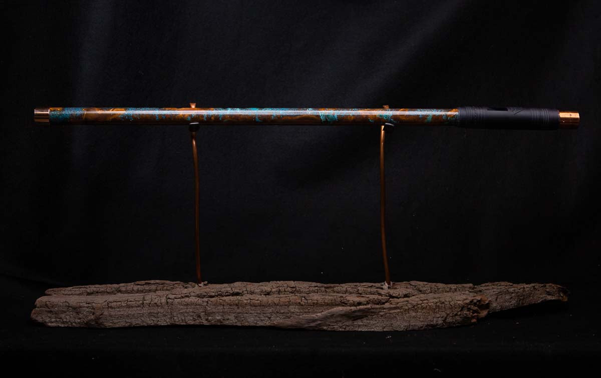 Copper Flute #0025 in Turquoise Burl - Low C