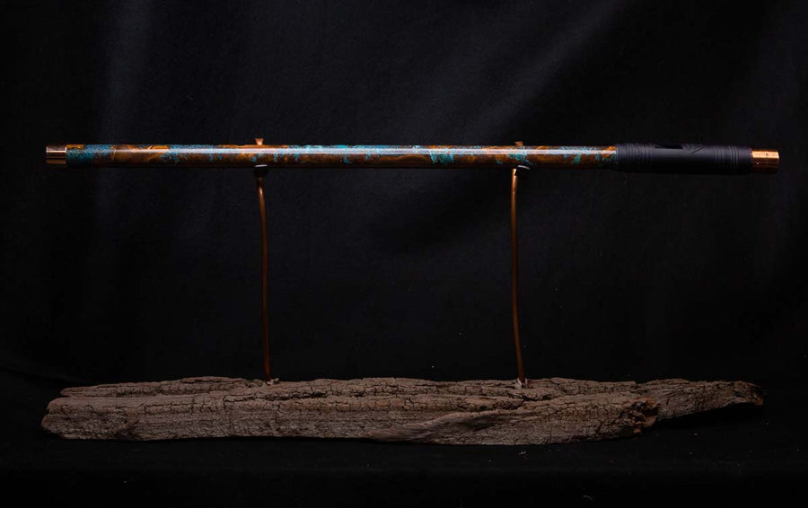 Copper Flute #0025 in Turquoise Burl - Low C