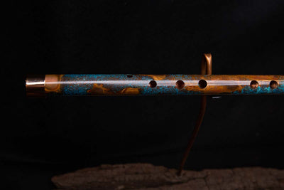 Copper Flute #0025 in Turquoise Burl - Low C