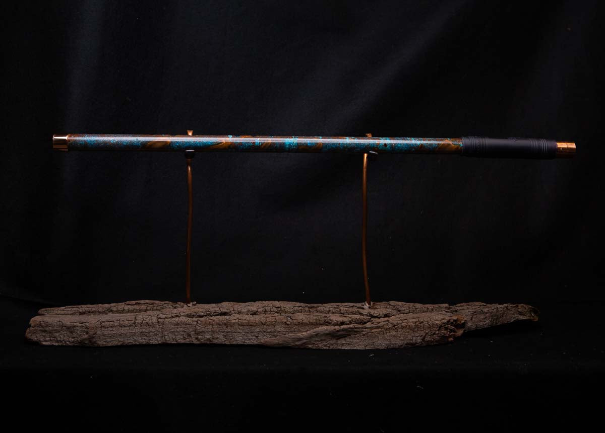 Copper Flute #0026 in Turquoise Burl - Low C