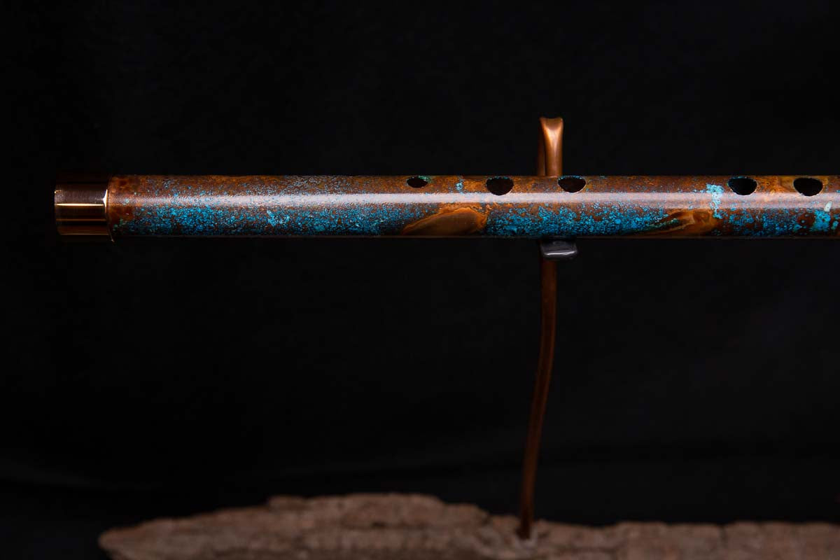 Copper Flute #0026 in Turquoise Burl - Low C