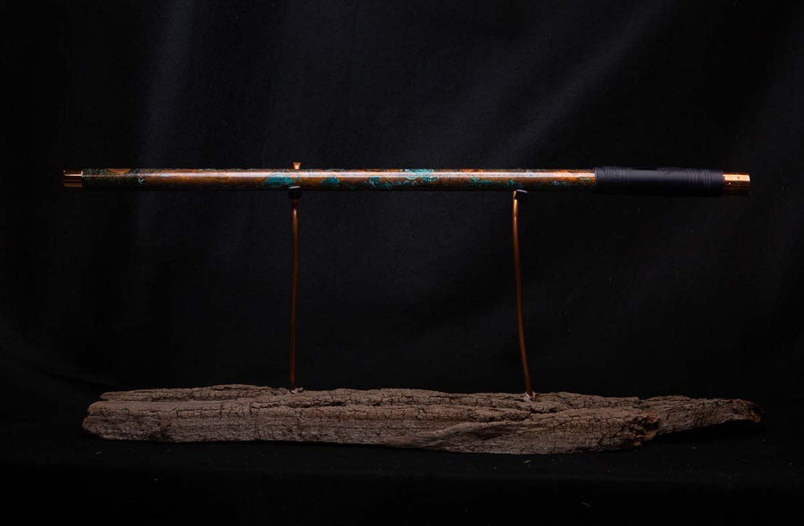 Copper Flute #0027 in Turquoise Burl - Low C